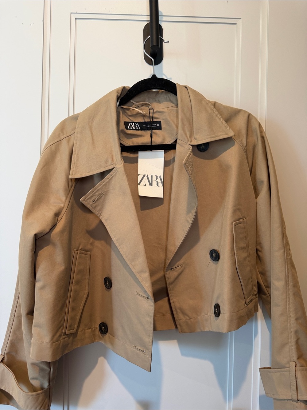 ZARA Cropped Beige Trench Coat
